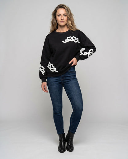 Women’s sweatshirt with playful heart design and casual fit - Chichicherry