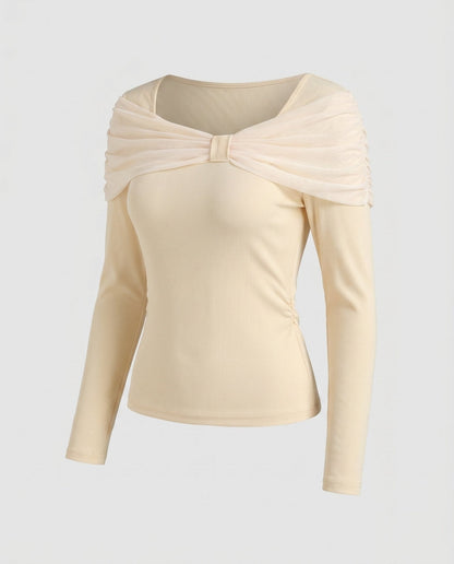 Women's top with elegant shoulder design and long sleeves - Chichicherry