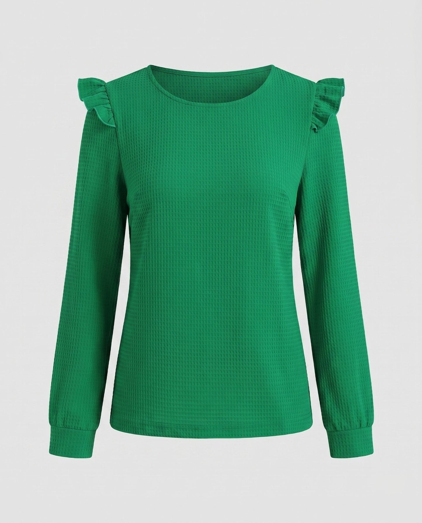 Women's top with ruffle details and textured fabric - Chichicherry