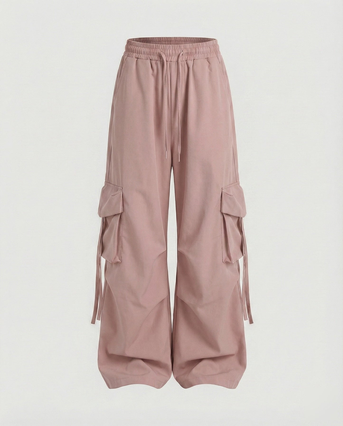 Women's Urban Drop Crotch Blended Fabric Baggy Cargo Pants - Pink colorway