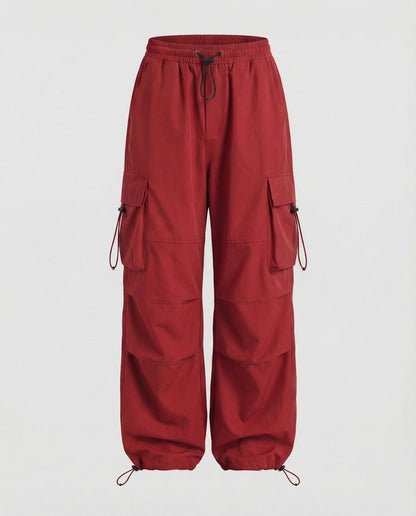 Women's Utility Street Pants with Patch Pockets - Red colorway