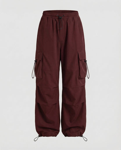 Women's Utility Street Pants with Patch Pockets - Wine Red colorway